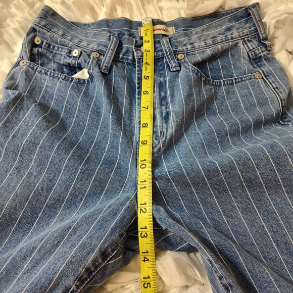 MADEWELL THE PERFECT VINTAGE CROP JEAN WOMEN 26 RETRO STRIPED BLUE WHITE DENIM - Picture 12 of 15